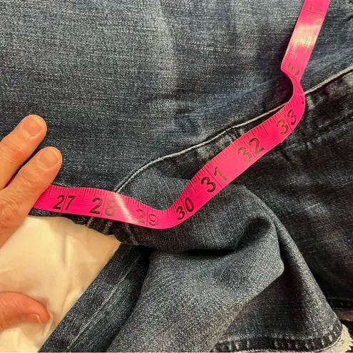 Karl Lagerfeld LIKE NEW Blue Fringe Crop Jeans Size 8