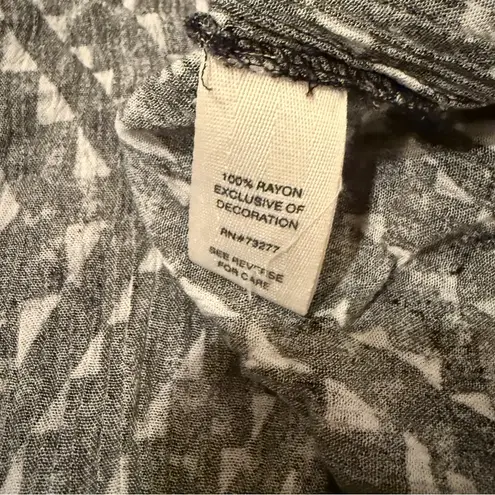 Mudd Y2K Black & White Geometric Print Sleeveless Front Slit Maxi Dress Sz XL