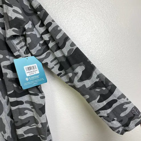 Coolibar Camo Lumaleo Sun Wrap Womens XL Gray Cardigan Open Outdoors Beach NWT
