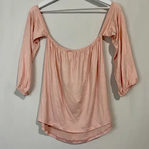 Amerikan Basics Women’s Off The Shoulder Loose Tee Pink NWT