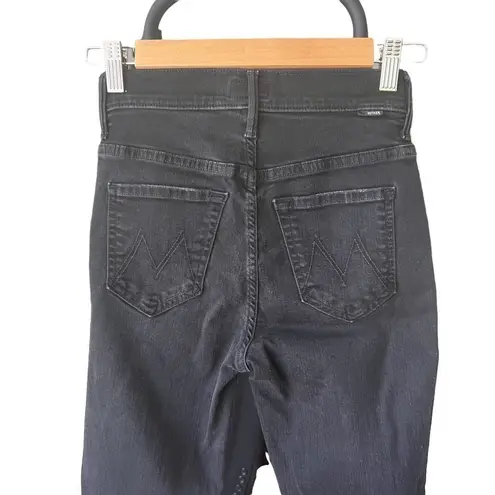 MOTHER Insider Crop Step Fray in Guilty Pleasure Black Size 24