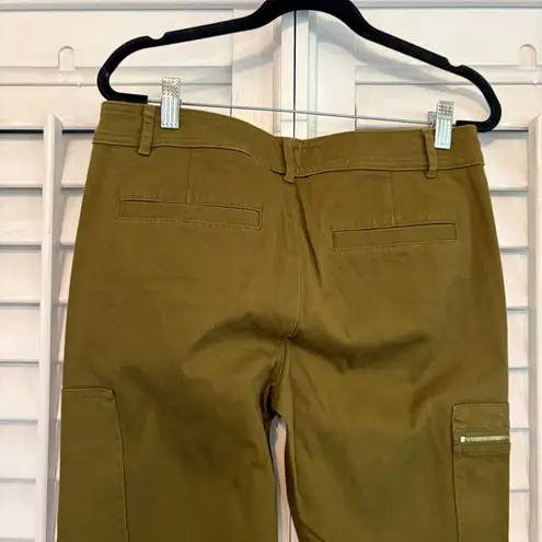C. Wonder Olive Green Zipper Hem Detail Skinny Leg Pants Size 6