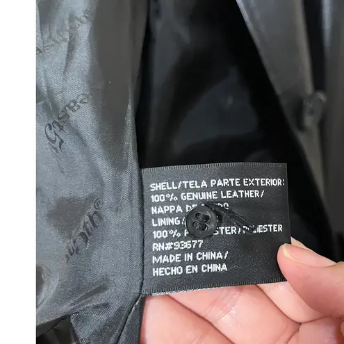 East 5th Womens Genuine Leather Black Button Front Collared Jacket X-Large