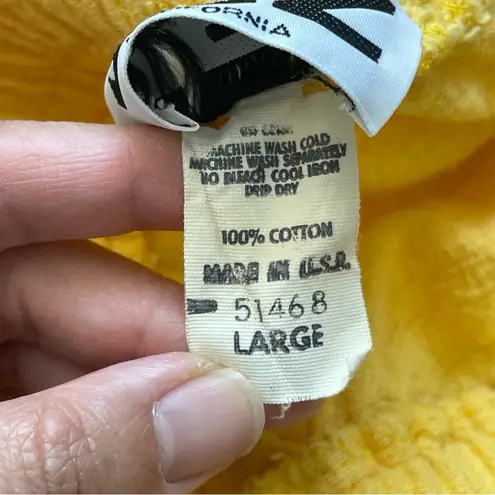 Jez Vintage Pants cotton pull on straight leg womens Yellow (large) bright artsy