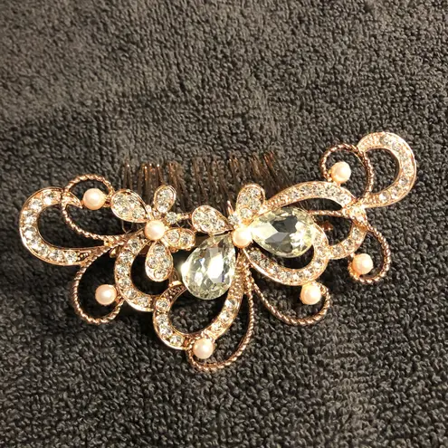 Fancy Wedding bridal hair comb Gold