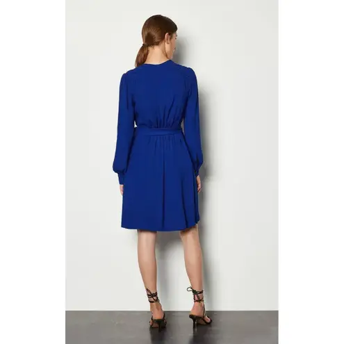 Karen Millen Blue Knot Waist Fit Flare Long Sleeves Formal Casual Dress 10