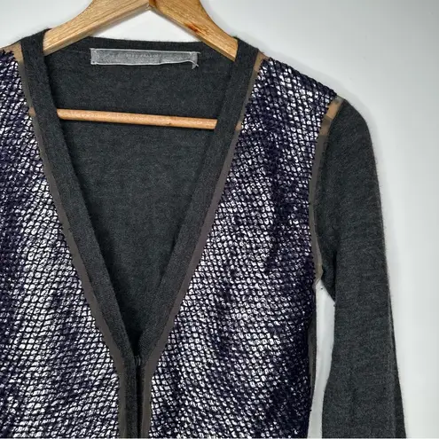 REED KRAKOFF Spangles Cashmere Cardigan Sweater Size XS Gray