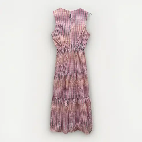 Charter Club Women S Cotton Preppy Party Plaid Midi Baby Shower Pink Blue Dress