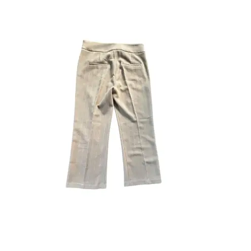 Veronica Beard Cormac Trouser Tan Herringbone Cropped Wide Leg Pants Size 10