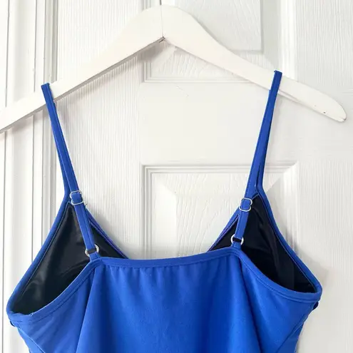 Magicsuit Cobalt Blue Rita Ruffle Tankini Swim Top 6006044 Size 10 Beach Pool