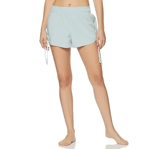 OCEAN BREEZE Womens Shorts Size S Light Blue Athletic Lounge Drawstring Hem