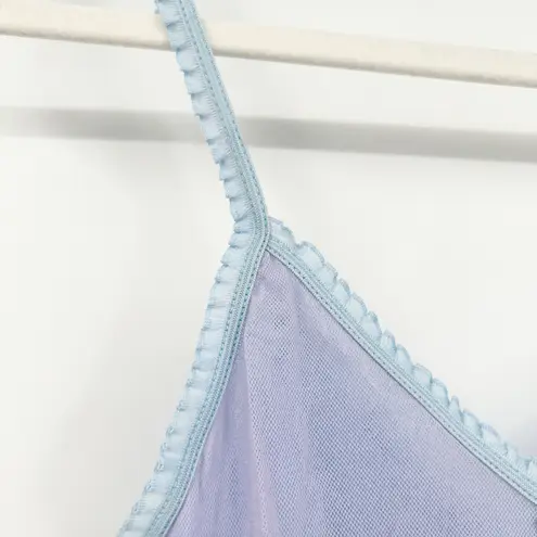 Womens Y2k Vintage Fairycore Fairy Pastel Coquette Sheer Ruched Cami Tank Top Purple Size XS