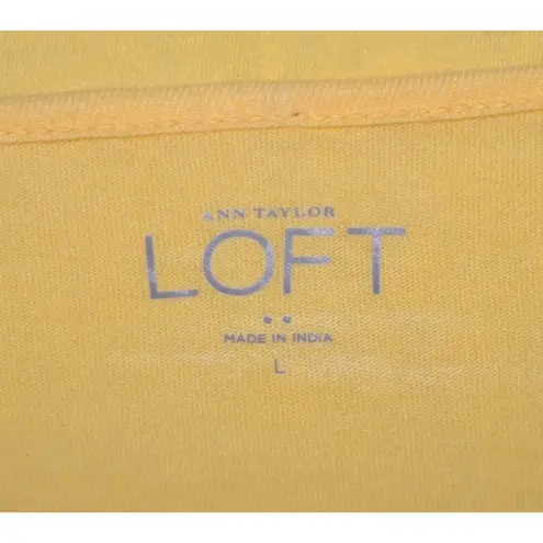 Ann Taylor LOFT Ladies Butter Yellow Sequin Blouse Top Size L Tunic Sparkle