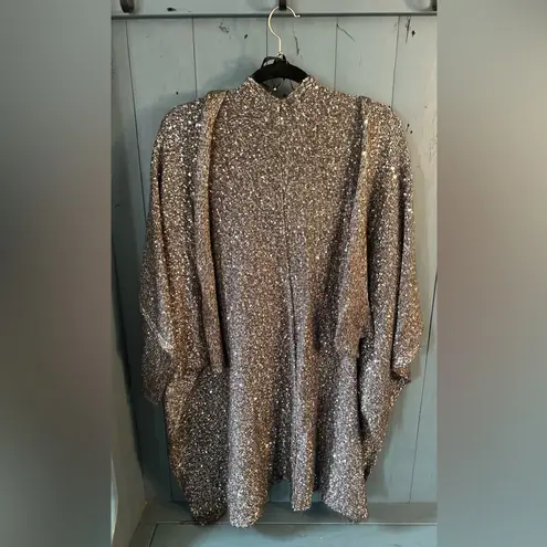 Anne Klein  Glittering Silver Poncho | Size 1X