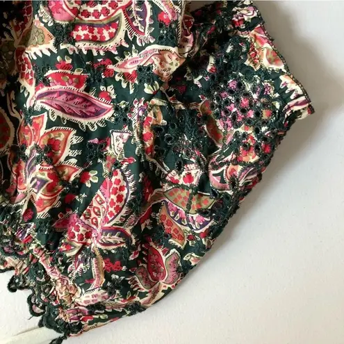 Jennifer Grace NWOT JENNIFER & GRACE Cropped Floral Peasant Puff Sleeve Boho Top Multicolor M