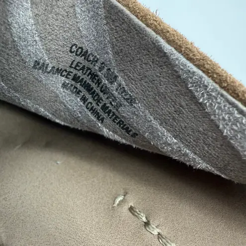 Naked Feet Coach Clogs Size 9.5 Suede Platform Brown/Tan Shoes Slip On Leather Brown