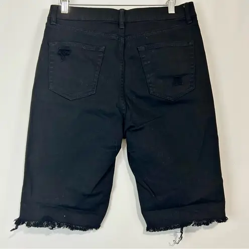 Wild Fable  Women’s Distressed High Rise Denim Bike Shorts Black Size 6 EUC