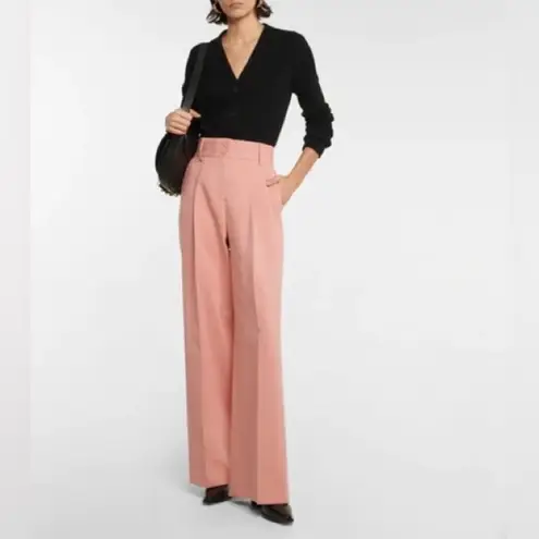 See By Chloe Women's Muted Clay Cotton Wide Leg Pleated Trouser Pant Size 12 NWT