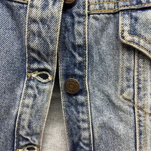 Levi Strauss Signature Women's Denim Vest Sleeveless Button Front Collared Blue