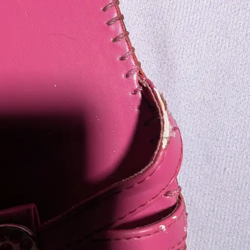 Vtg Y2K Angels 4 Ever Pink Faux Leather Embellished Heart Thong Sandals Sz 7