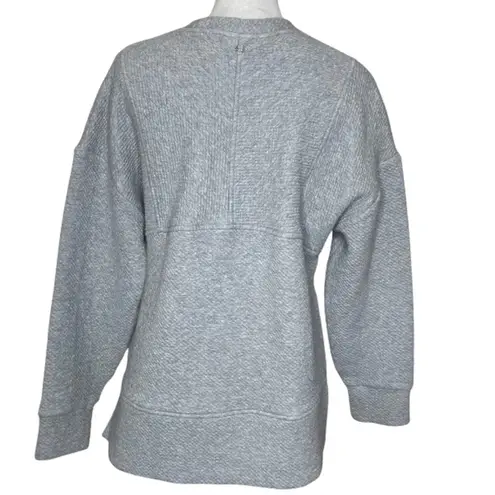CALIA Women's Grey Elevated Ripple Side Zipper Crewneck Sweatshirt Althetica XS Gray