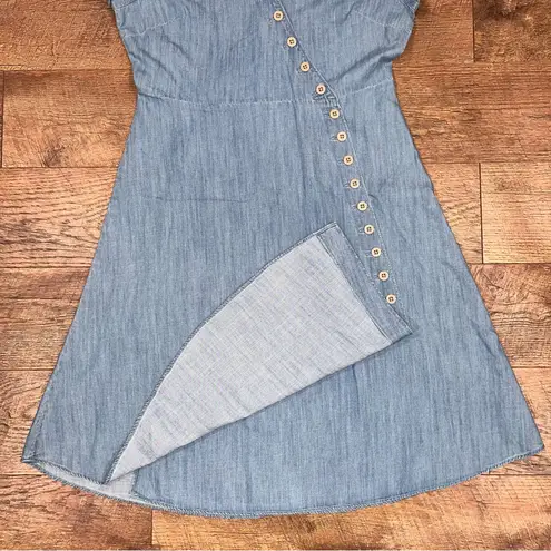 Madewell  Petite Indigo Button-Wrap Midi Dress