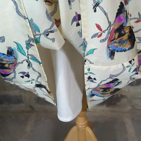 Pink Martini Dress Maxi Woman's Size XS Bird Floral Print Summer Lined Braided