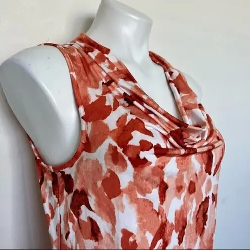 Dana Buchman Draped neck Tank Top Blouse XSMALL Sleeveless burnt orange NEW