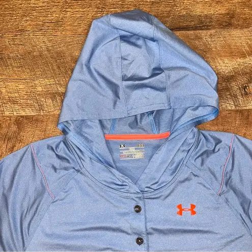 Under Armour  Heat Gear Fitted Half Button-Up Hooded Pullover - Image 3