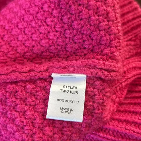 Zenana Outfitters Sweater Womens L Pink Chunky Cable Knit Pullover Sweater Crew Neck