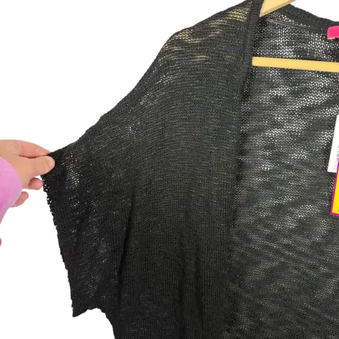 Catherine Malandrino NWT Women’s Open Knit Slub Cardigan in Black Size L