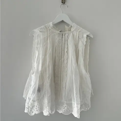 Farm Rio  White Lace Sleeveless Blouse S