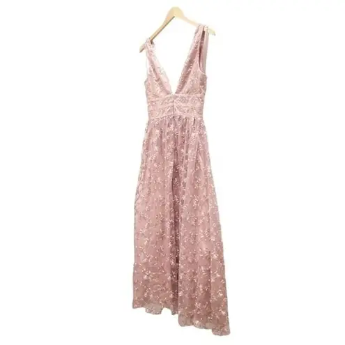 NEW Avery G Dress Dusty Pink Floral Embroidered Tulle Ball Gown Women’s Size 4