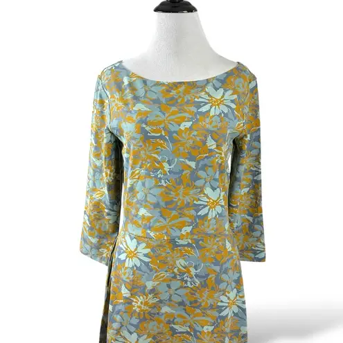 Pact Organic Fit & Flare Floral Daisy Abstract Midi Dress Size Medium NWT Spring