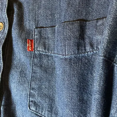 Levi's  women's denim long-sleeve shirtdress in blue Large extra Large