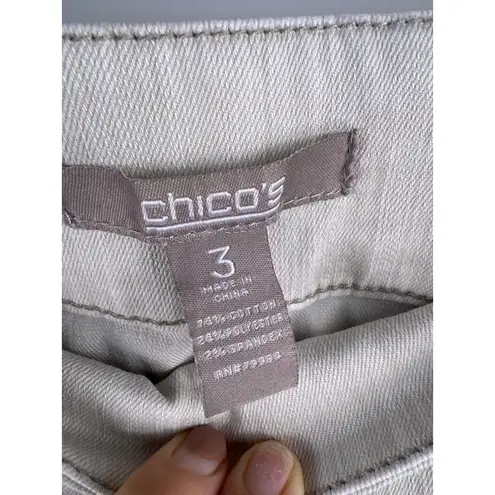Chico's So Slimming Brigitte Pull-On Pants Beige Neutral Size 3 (16-18)