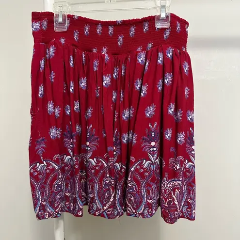 Japna  Red Floral Mini Skirt size XL
