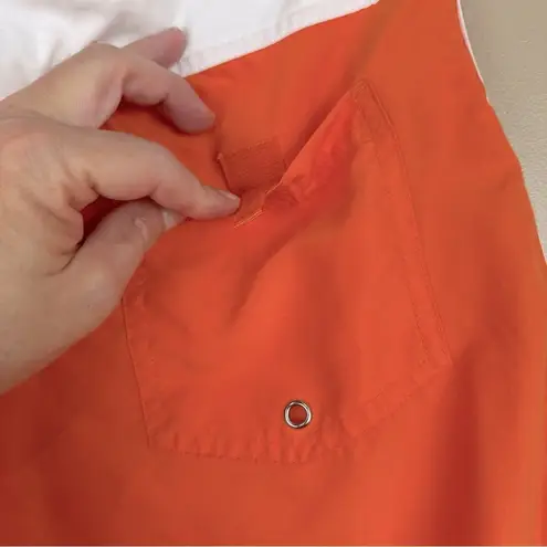 LEI Women’s Orange & White Bali Beach Swim Board Shorts Medium