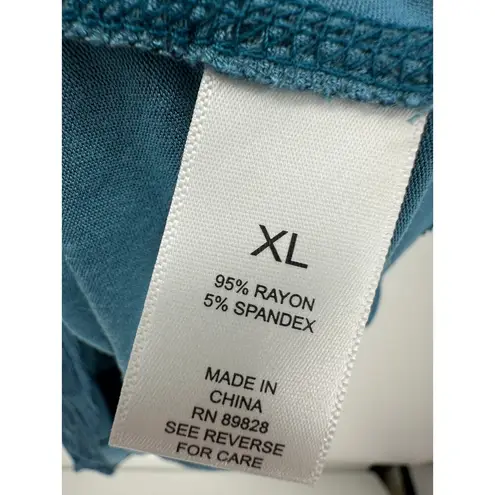 LOGO By Lori Goldstein Logo Layers Tank Women XL Blue Sleeveless Scoop Neck Long Tunic Rayon Stretch