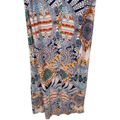 Flynn Skye Flynn Skye Womens Bohemian Feather Print Sleeveless Maxi Dress Size XS