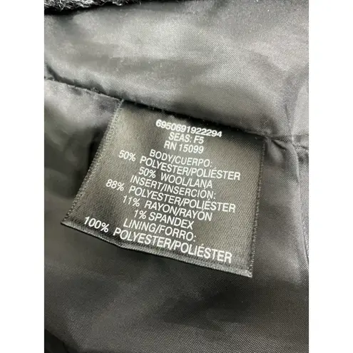 Covington Womans Black Lined Long Peacoat Wool Blend Large