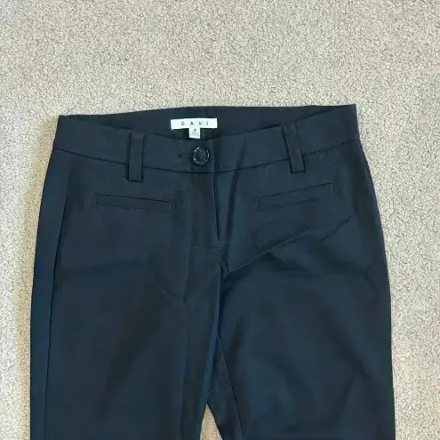 CAbi  413 Black Pique Pants Cropped Office Career Workwear Womens Size 2