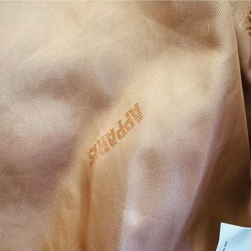 Apparis Brown Faux Leather Puffer Jacket