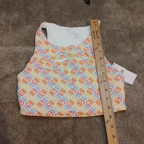 Cotton On Body Size Small NEW NWT Sports Bra Cut Out Diagonal Logo Workout White