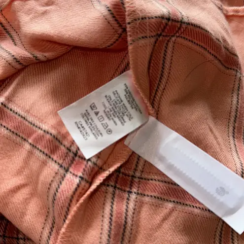 Loft NWOT Women   Plaid Tiered Shirtdress Peach Color Small