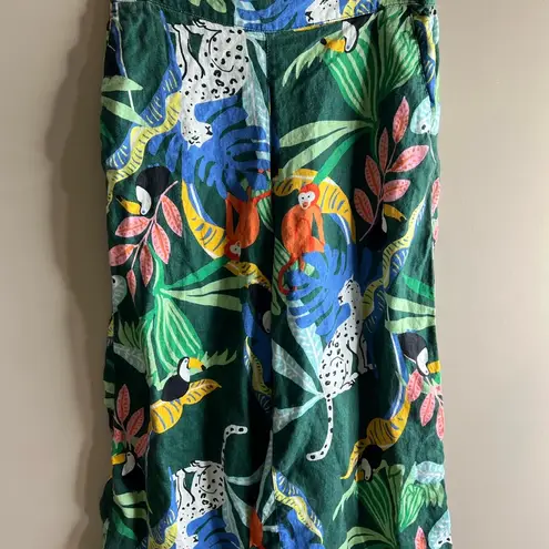 Christian Siriano Colorful Jungle Print Pants large Green
