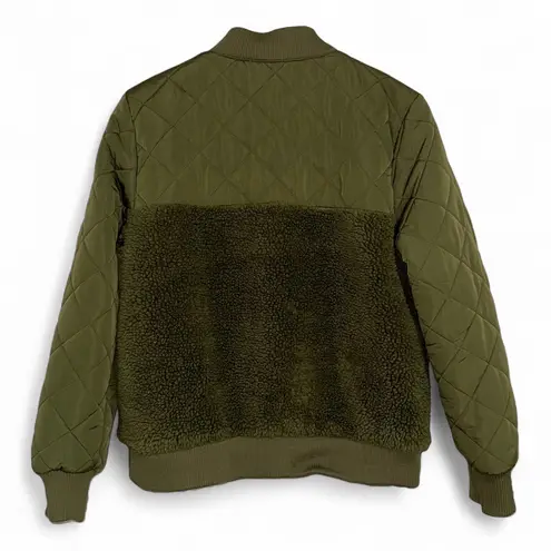 Dear John Olive Green Quilted Sherpa Bomber Jacket - Women's Small Casual