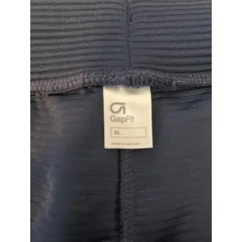 GapFit XL Navy Blue Ribbed Knit Drawstring Waist Athletic Shorts Size 1X