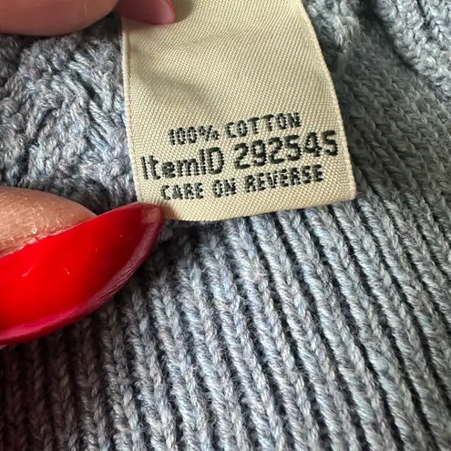 LL BEAN LIGHT BLUE COTTON OPEN FRONT CARDIGAN M Size M