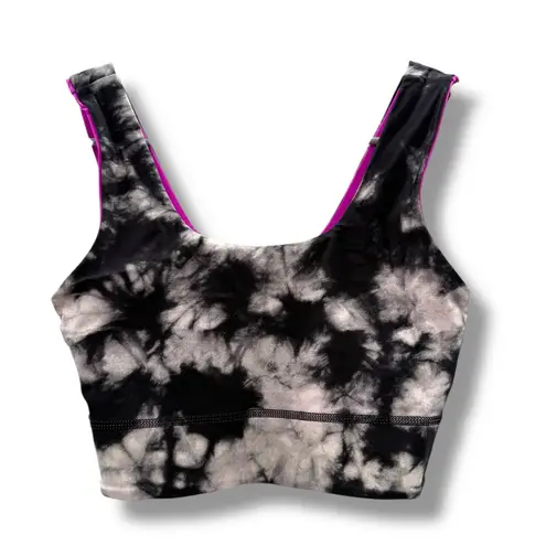 Fabletics Harlow Reversible Medium Impact Sports Bra Sz S Tie Dye Bright Pink